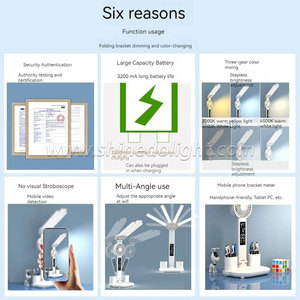 Bảo vệ mắt LED Đèn bàn có thể gập lại với quạt học tập trong ký túc xá sinh viên Đèn bàn thông minh - Product Image 3