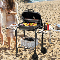 B chine petit acier en fonte rotatif maison pliable rotatif Portable Mini charbon de bois construit barbecue grilles ensemble intérieur extérieur