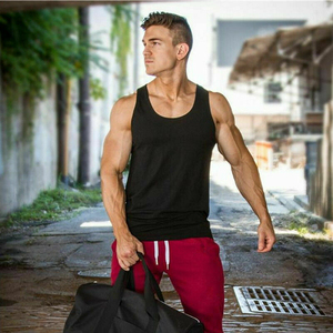 Canotta da <span class=keywords><strong>Uomo</strong></span> Estiva Senza Maniche per Bodybuilding e Palestra, Canotta Sportiva Monocolore da <span class=keywords><strong>Uomo</strong></span> - Product Image 3