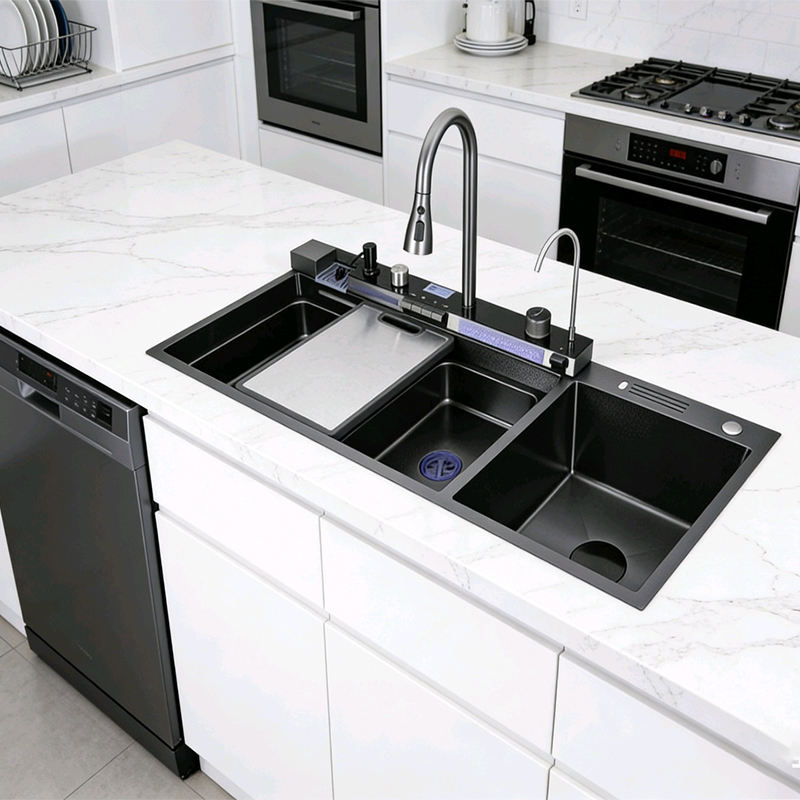 2026 Smart Kitchen Sink 304 Stainless Steel Honeycomb Double Bowl ...