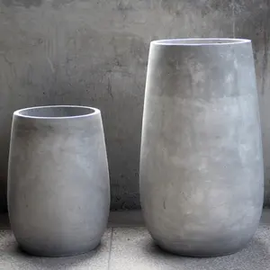 Vasos de concreto com luz para casa e jardim, grande plantador de vasos de flores quadrados de fibra