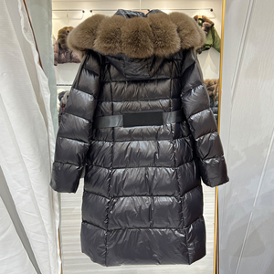 <span class=keywords><strong>Veste</strong></span> longue de luxe pour <span class=keywords><strong>femme</strong></span> avec grand col en vraie fourrure de renard, capuche, duvet de canard blanc, ceinture à la <span class=keywords><strong>taille</strong></span>, parka <span class=keywords><strong>grande</strong></span> <span class=keywords><strong>taille</strong></span> pour l'hiver - Product Image 2