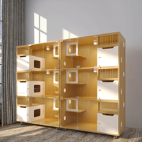 Maison pour chat en bois multicouche avec panneaux transparents