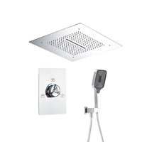 Système de douche mural en laiton doré brossé, mitigeur de luxe à jet de pluie doux, ensemble de robinetterie moderne pour salle de bain anti-fuite