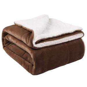 100% Polyester hai lớp dày ấm Sherpa lông cừu ném chăn cho mùa đông - Product Image 2