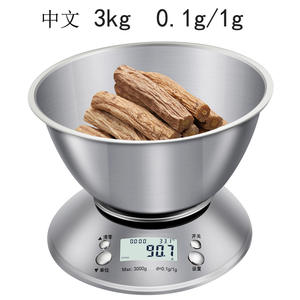 เครื่องชั่งครัวสแตนเลส CX-318 5000 กรัม ความละเอียด 1 กรัม เครื่องชั่งดิจิตอลพร้อมชามสำหรับอบและทำอาหาร - Product Image 2