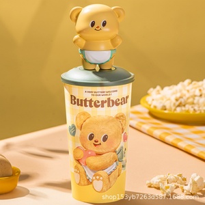 Genuine Butter <b>Bear</b> Shaped Cup-Butter <b>Bear</b> Doll Toy <b>Cute</b> Design Straw Type Environmental Protection General Use - Product Image 1