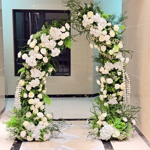 Décoration de toile de fond de mariage, arrangement floral blanc, décoration d'arche, verdure artificielle, fleurs artificielles - Product Image 3