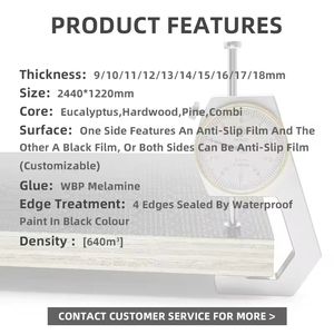 Contrachapado de Encofrado Marino de Abedul, Eucalipto y Álamo con Patrón Hexagonal, Antideslizante, Encolado con Melamina, WBP, 4x8, 18mm - Product Image 5