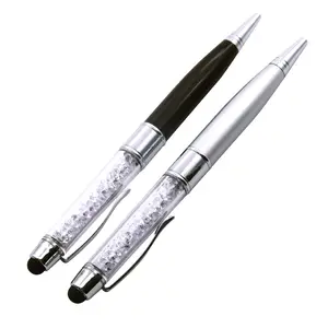 कस्टम लोगो ग्लास पेन आकार यूएसबी स्टिक क्रिस्टल पेन आकार यूएसबी 2.0 फ्लैश ड्राइव स्टाइलस टच पेन ड्राइव