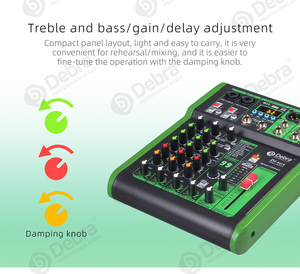 Professional 4-Channel <strong>Audio</strong> Mixer DJ Console Wired <strong>Handheld</strong> Microphone for Stage Studio PC Recording <strong>Audio</strong> <strong>Interface</strong> - Product Image 4