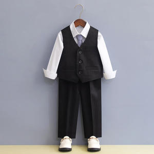 Vente en Gros Gentleman Costumes pour Enfants Garçons Printemps Automne Fleur Robe <span class=keywords><strong>de</strong></span> Mariée Bébé <span class=keywords><strong>Porteur</strong></span> d'Anneau Garçon Costume <span class=keywords><strong>Piano</strong></span> Performance Vêtements - Product Image 6