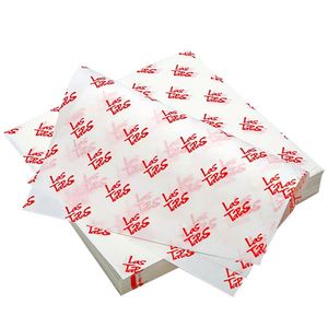 Papier d'emballage alimentaire anti-graisse imprimé avec logo personnalisé, non couché, pour sandwichs et hamburgers, prix usine, pour usage alimentaire - Product Image 1