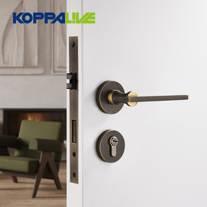 KOPPALIVE Modern Safety Privacy Mortise Wood <strong>Door</strong> Lock Set Industrial Slim <strong>Antique</strong> Bronze Brass Lever <strong>Door</strong> <strong>Handles</strong> - Product Image 4