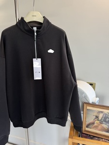 Q1 Winter Sporty <strong>Men's</strong> 100% Cotton Quarter-zip Suit Half-zip <strong>Pullover</strong> and Pants - Product Image 3