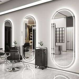 เฟอร์นิเจอร์ร้านเสริมสวยสปาผมหรูหราทันสมัยปี 2025 อุปกรณ์ทำผมแบบเต็มตัว สถานีช่างตัดผมพร้อมกระจกและไฟ LED - Product Image 5