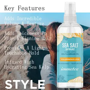 Spray de cabelo para controle de oleosidade, spray para cabelo de sal marinho para homens ou mulheres