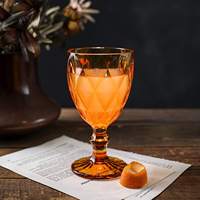 Vente en gros Fête de mariage Vintage Champagne Bleu Ambre Eau Vin Tasses Verrerie colorée Gobelets roses