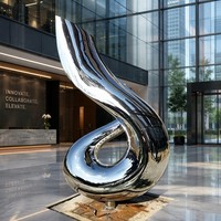 Sculpture cinétique moderne en acier inoxydable entièrement personnalisable, grande taille, finition polie, thème musical pour la Fête Nationale