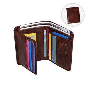 Bolsa Deportiva para Hombre, Cartera de Cuero, Cartera Triple, Cartera Delgada Vintage, Multifuncional, Tarjetero, Monedero Masculino - Product Image 3