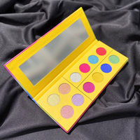 Factory Direct 12-farbige vegane trockene Lidschatten-Palette Hochwertiges gelbes Schimmer pulver für helle Haut, hell, dunkel