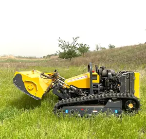 Высокое качество гусеничный машина по измельчению травы заросшие земли трава пульт дистанционного управления газонокосилка
