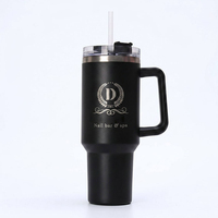 Gobelet isotherme de 40 oz avec poignée, couvercle à sublimation, en acier inoxydable, bouteille d'eau de voyage avec paille, tasse sous vide anti-éclaboussures