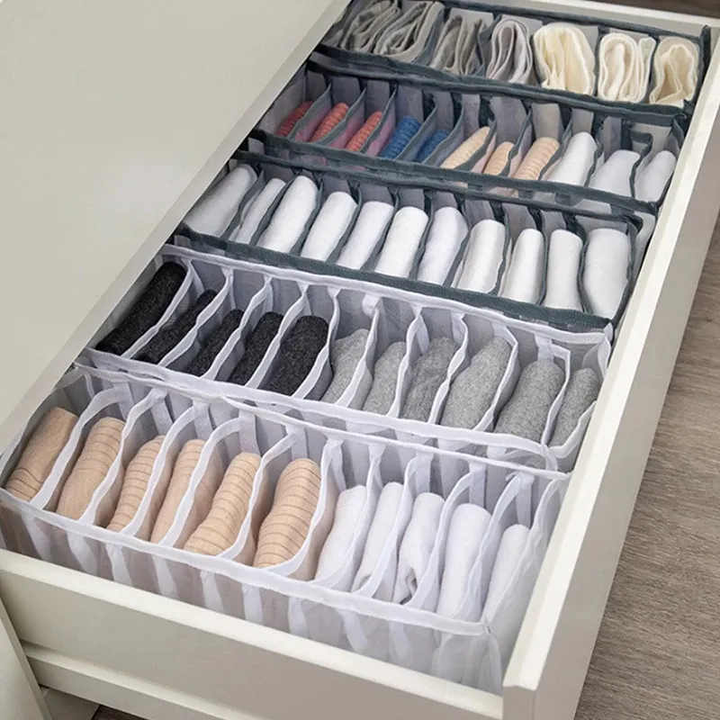 Organizador De Armazenamento De Roupas Armários Gavetas Separador Para Gavetas De Quarto Caixa De Armazenamento Organizador De Guarda-roupa Para Meias Roupa Interior