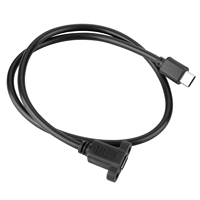RGEEK 0.5M 1M Panel Mount tipe-c USB-C Male ke Female kabel ekstensi dengan sekrup lubang kunci kabel konektor