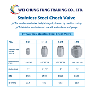 Nouvelle solution de plomberie de vanne filetée Swing personnalisable économie d'énergie NPT Compatible 1 "SUS316 Pucheng - Product Image 3