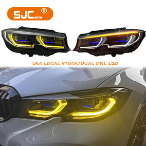 Faros Delanteros Láser SJC Auto Accessories para BMW Serie <span class=keywords><strong>3</strong></span> G20 G28 2019-2022, Luces Diurnas Dobles, Faros Delanteros con Interruptor Amarillo y Blanco, Compatibles con AFS - Product Image 1