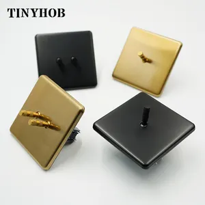 Brass Knurled Pull Switch loft Wall toggle switch 1/2/3gang 2way 10A16A Black Golden EU Power Socket USB Double DimmerSW-339