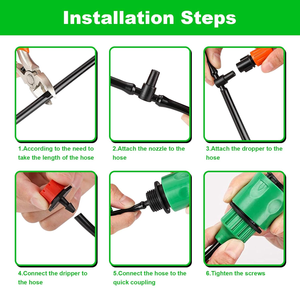 Kit d'irrigation <span class=keywords><strong>automatique</strong></span> pour jardin et ferme de 50 m (164 pi) en gros, <span class=keywords><strong>installation</strong></span> facile DIY avec modes d'irrigation goutte-à-goutte et par aspersion en option - Product Image 4