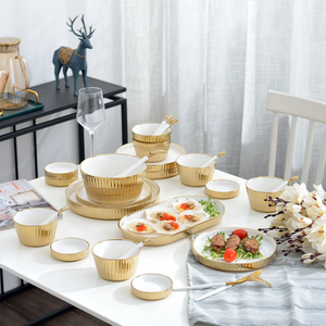 Bols et cuillères de luxe de Style nordique, vente en gros, nouveau produit, avec assiette dorée, <span class=keywords><strong>2022</strong></span> - Product Image 2