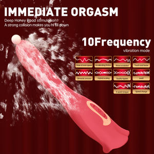 USB Магнитный зарядный 2 в 1 силиконовый вибратор точки G и Стимулятор клитора языка для взрослых - Product Image 3