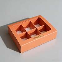 Boîte à tiroirs pliable personnalisée 6 pièces avec fenêtre en PVC, emballage cadeau de luxe pour chocolats et truffes, boîte à bonbons de vente au détail avec logo