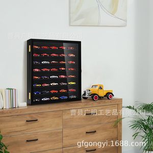 Boîte de présentation murale pour voitures miniatures en bois, multi-niveaux, avec compartiments amovibles en acrylique - Product Image 2
