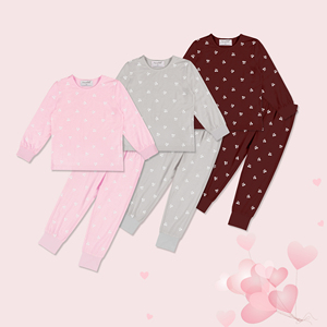 <span class=keywords><strong>Pigiama</strong></span> Casual a Maniche Lunghe per Bambine in Morbido Tessuto a Pois in Bambù e Spandex per Autunno e Inverno - Product Image 1