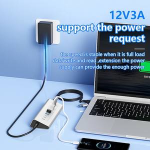 Hub USB-C 10-en-1 avec station d'accueil 36W, adaptateur 2-en-1 USB 3.0 et Type-C, transfert de données 5 Gbps, 7-en-1, compatible Windows/MacOS/Linux, câble 1m - Product Image 3