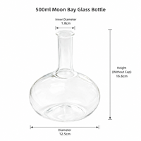 Carafe en verre transparente sans plomb à col long et bulbe rond avec bouchon en liège, bouteille en verre vide pour le stockage du vin, du whisky, de la vodka et des spiritueux