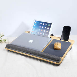 โต๊ะวางโน้ตบุ๊กแบบพับได้ Samexi Bamboo Lap Desk สีเทาเข้ม ปรับระดับได้ พกพาสะดวก พร้อมระบบระบายความร้อน สำหรับใช้บนเตียง รถยนต์ และที่บ้าน - Product Image 5