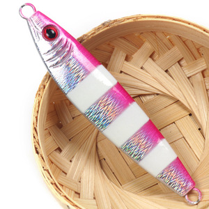 Señuelo de pesca Ya Jie para exteriores, 100 g, rosa, que brilla en la oscuridad, para pesca en agua salada, cebo de fondo, jigging en alta mar - Product Image 5