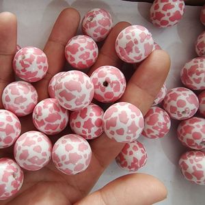 20mm Round Bulk Acrylic Cow Printed <strong>Beads</strong> <strong>Beads</strong>, DIY Coffee/pink/white <strong>Black</strong> Plastic Loose <strong>Bead</strong> ForJewelry Phone Keychain Making - Product Image 3