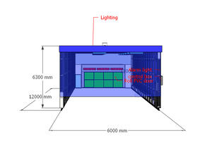 Cabine de peinture télescopique rétractable à chauffage électrique, à <span class=keywords><strong>face</strong></span> ouverte, portable, pour pièces de grande taille - Product Image 5