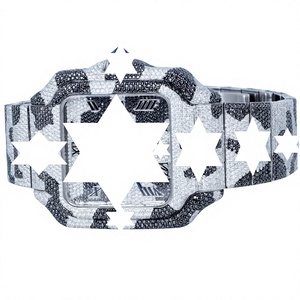 Reloj de Lujo con Incrustaciones de Moissanita VVS, Bisel de Diamantes Rosa Rubí, Esfera Cuadrada, Números Romanos, Estilo Hip Hop - Product Image 1