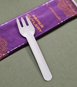 Biểu Tượng Tùy Chỉnh Thân Thiện Với Môi Tông Giấy Bảng Thiết Bị Dùng Một Lần Trắng Dao Kéo Ngã Ba Và Muỗng Dao Thiết Lập Với Khăn Ăn - Product Image 4