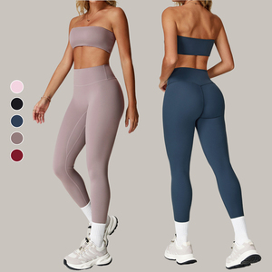 Conjunto Deportivo <span class=keywords><strong>de</strong></span> <span class=keywords><strong>2</strong></span> Piezas <span class=keywords><strong>de</strong></span> Alta Calidad, Bra Deportivo Sin Tirantes <span class=keywords><strong>y</strong></span> Leggings Deportivos <span class=keywords><strong>de</strong></span> Cintura Alta para Yoga, Gimnasio <span class=keywords><strong>y</strong></span> Fitness para Mujer - Product Image 1