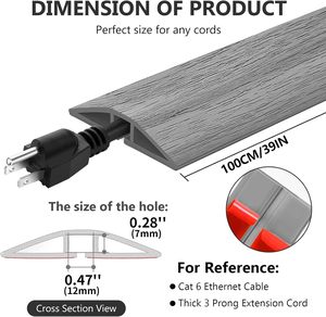 Copricavi Adesivi <span class=keywords><strong>in</strong></span> PVC 5cm X 1M per Pavimenti, Pompe, Cavi per Casa, Hotel, Uffici, Magazzini (Effetto <span class=keywords><strong>Legno</strong></span>) - Product Image 2
