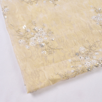 Tela de Tul Suave con Bordado de Patrón de Abanico en Color Rosa Nude, Elegante y en Oferta, para Vestidos Románticos y Decoración de Fondos de Boda