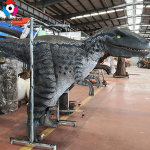 Costume de dinosaure réaliste personnalisé <span class=keywords><strong>Squid</strong></span> <span class=keywords><strong>Game</strong></span> Vélociraptor Costume de mascotte de dinosaure Vélociraptor adulte qui marche - Product Image 3
